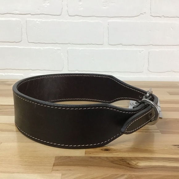 Madcow genuine leather contemporary country vibe dog collar handmade black red - Picture 4 of 14